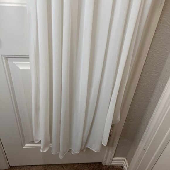 Vtg MISS ELAINE Long Nightgown Womens L White Multi Lace Trim Sleepwear Lounge - Picture 10 of 11